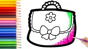 Мультик для детей-Как нарисовать СУМКУ для детей/Рисование СУМКИ для детей