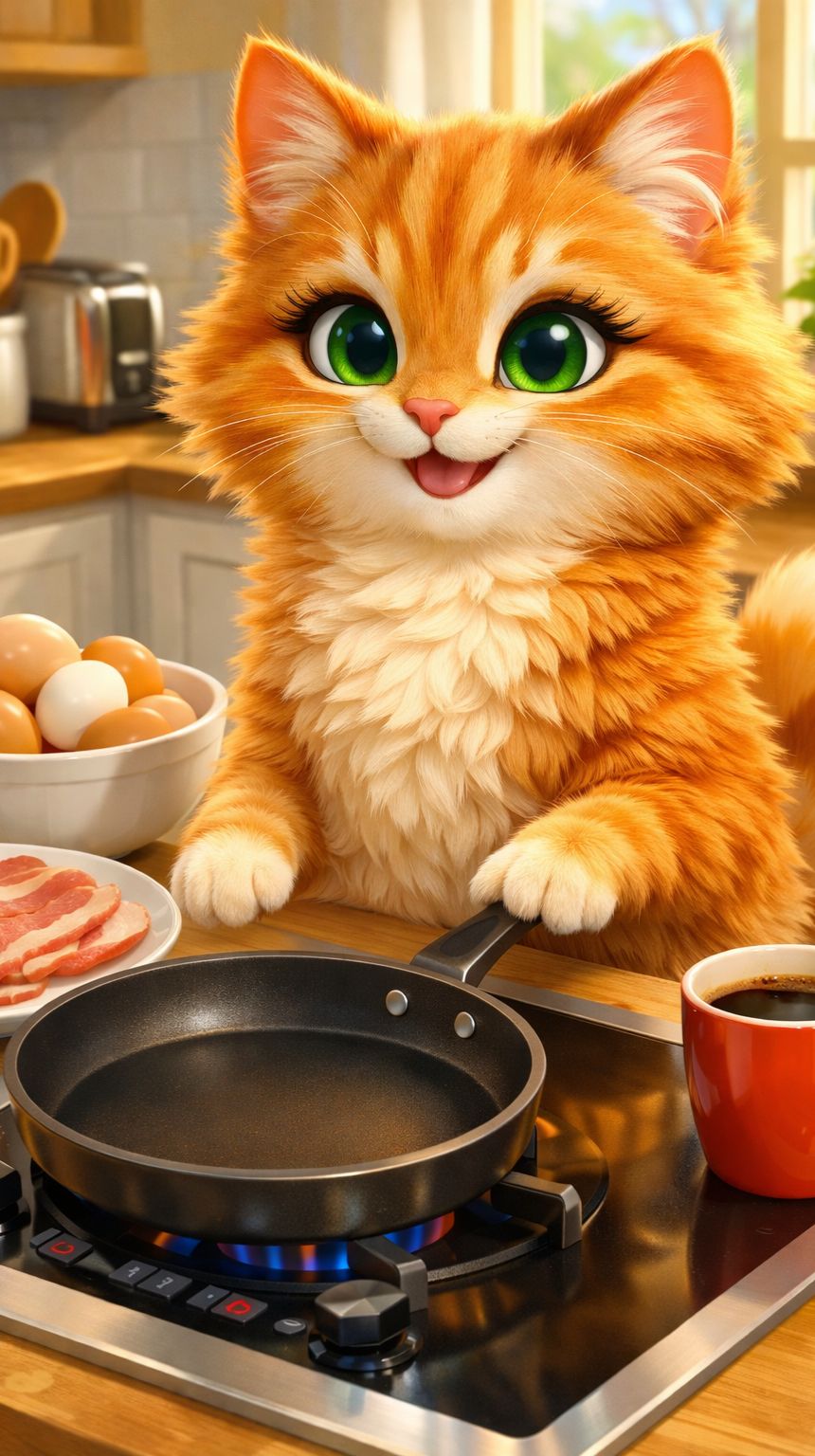 Самое милое “Доброе утро”, которое ты увидишь сегодня ☀️🐱