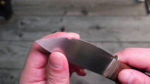 188. Заточка ножа ручной работы, убираем скол и точим