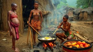 Готовим пищу из свежих продуктов в африканской деревне. Жизнь и быт в Кении