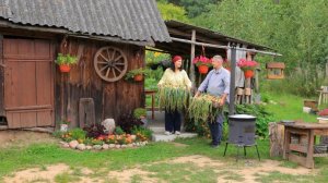 Деревенская жизнь. Фаршированные перцы на летней кухне. Сбор урожая.