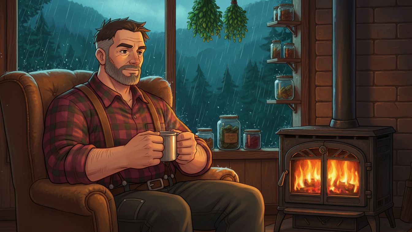 Дождливый день в заброшенной горной хижине 🔥🌧️ Стиль Ghibli АСМР