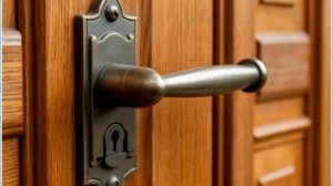 Врезка ручки с защелкой в межкомнатную дверь.