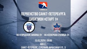 ХК "Городские Бизоны-2" - ХК "Северная Столица-2" | 15.03.2025