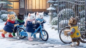 Крошечные котята покупают новый велосипед для раненого кота-курьера 🐱🚲 | История о доброте 🐾❤️