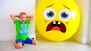 Влад и Ники играют в прятки с воздушными шарами - смешные видео для детей