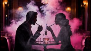 розовый дым