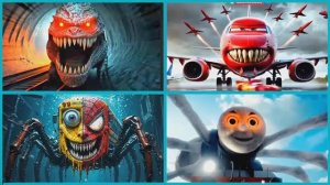 🚂 ПАРОВОЗИК ТОМАС против ЗАРАЖЕННОГО НЕБА и ПАУКА АВТОБУСА ЕХЕ ⚡️ ПЛИТКИ ХОП 🔥