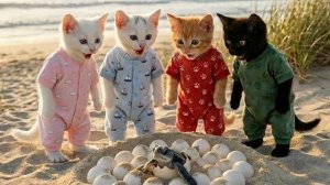 Котята нашли черепашьи яйца и стали свидетелями чуда! Вылупление