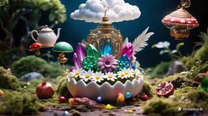 dreamina-2026-02-28-6658-pie in the sky, teapot, spoons are flyin...