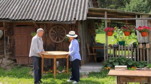 Теплый летний дождь. Новая мебель для летней кухни. Красота деревенской жизни.