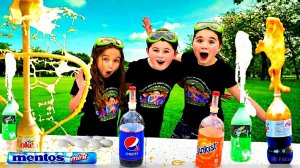 Эксперимент с гигантской дырой, с Ментосом,  газировки: Coca-Cola, Pepsi, Fanta, и другие напитки !!