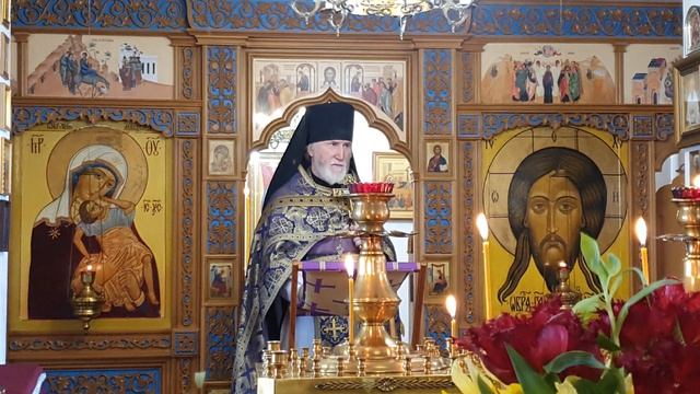 Храм Благовещения литургия неделя Крестопоклонная проповедь о.Никиты. 15.03.26 г.
