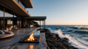 ✧ Звуки океанских волн и камина для снятия тревоги, расслабления и глубокого сна | Дома у моря