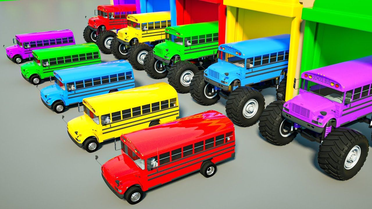 Колеса на автобусе - Обмен колесами - Песенка про семью пальчиков - видео для детей и малышей