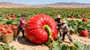 Сбор урожая гигантских Красных тыкв в пустыне! Никто Никогда Не Видел Ничего Подобного 😱 🎃 🌵