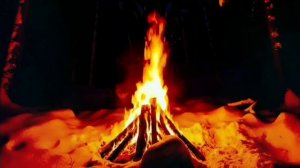 Звук костра в зимнем лесу