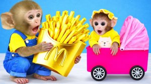 Обезьянка играет со своим малышом мультик/видео про обезьянку/мультик для детей