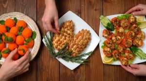 ТОП-3 БЫСТРЫЕ ЗАКУСКИ, КОТОРЫЕ СМЕТУТ ПЕРВЫМИ! 🥗 Меню на праздничный стол из доступных продуктов