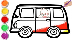 Мультик для детей-Как нарисовать АВТОБУС для детей/Рисунок АВТОБУС для детей