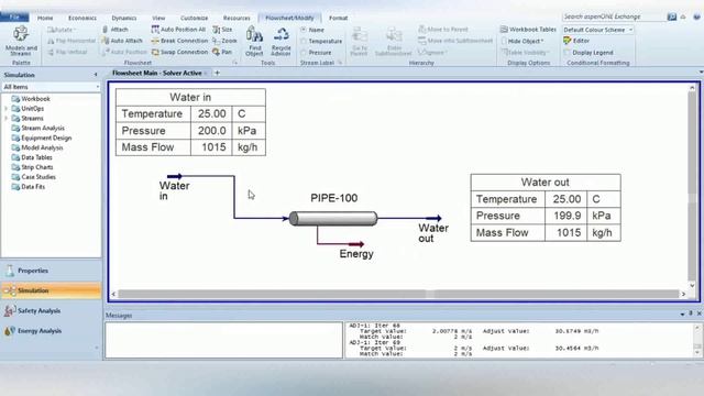 10. Pipe Sizing, Pressure Drop Calculation, Use of Adjust Function in HYSYS - eduX