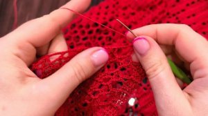 Салфетка крючком в филейной технике "Романтический вечер" Видеоописание. Часть 4 Последний ряд.