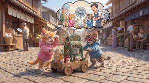 Два котенка продают ледяную стружку, чтобы купить бабушке вентилятор!