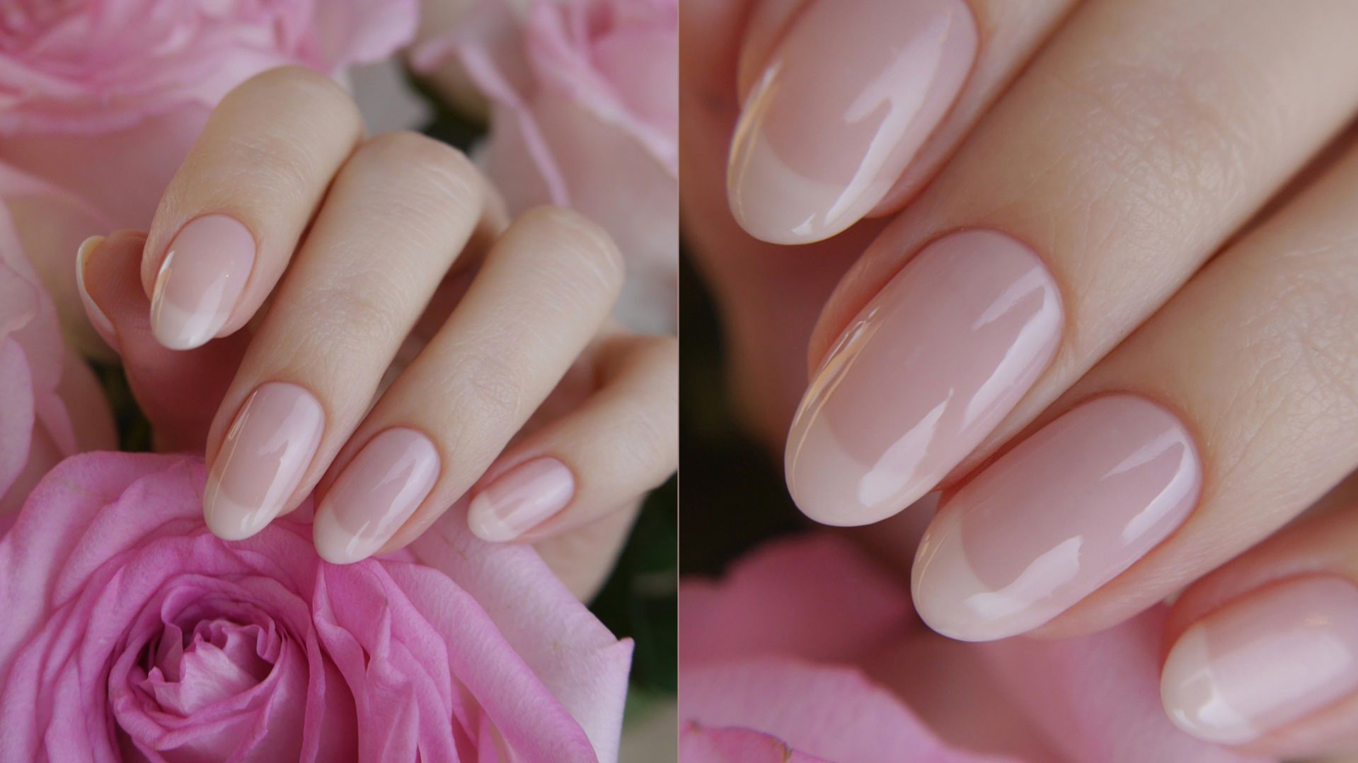 Cкрытый френч обычным лаком на натуральных ногтях