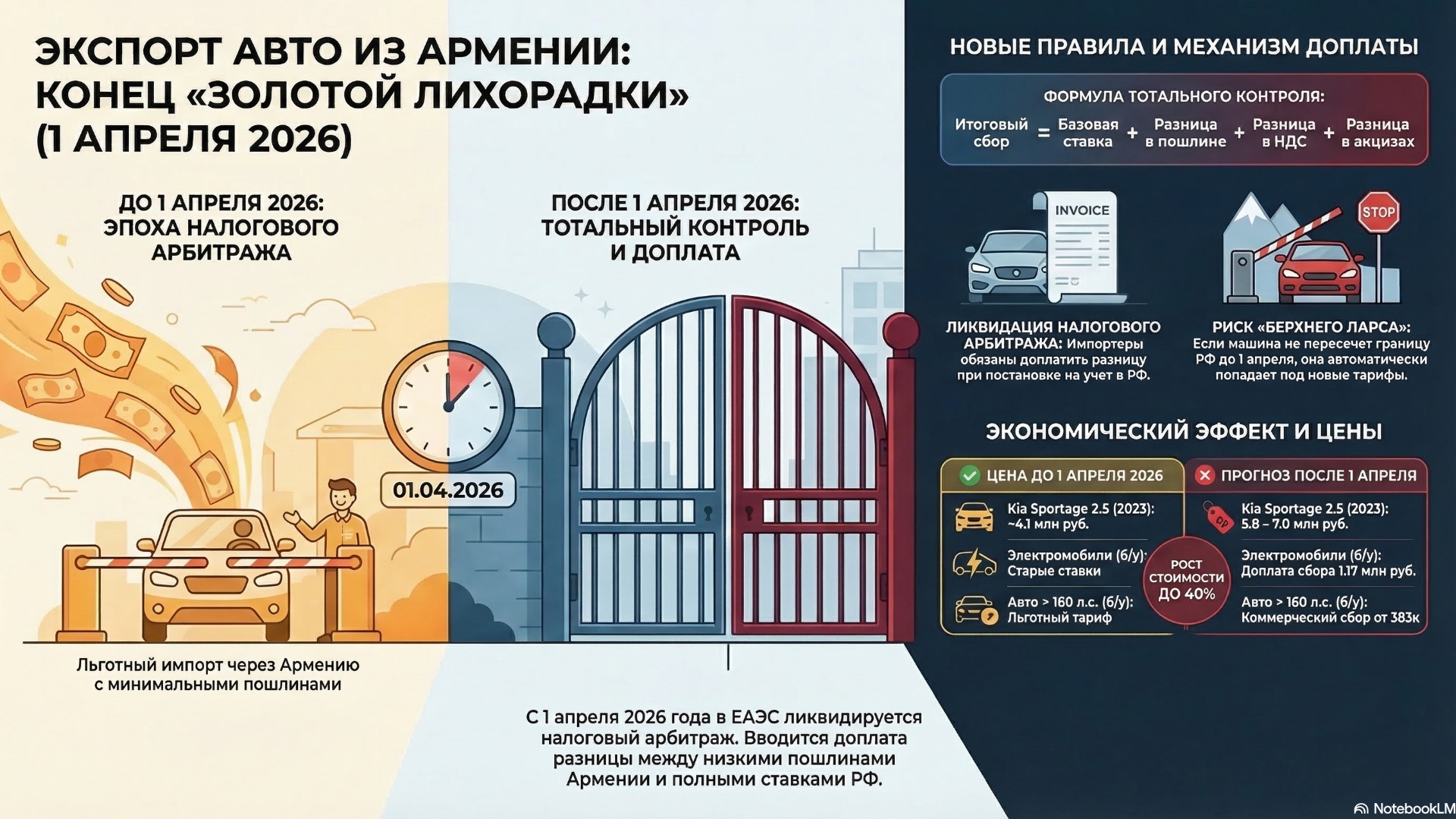 Экспорт авто из Армении в Россию 2026