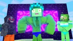 Зомби взломал портал "Конец путешествия во времени". Майнкрафт Мультик