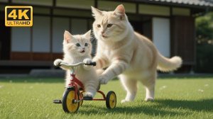 Мама Кошка прыгает в бассейн, чтобы спасти своего котенка!