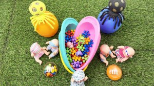 Мультики для девочек про лялек. Куклы в разноцветных ванночках со звездочками. Мультики для детей