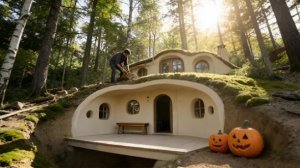 Строю теплый бункер домик для хоббитов в лесу с нуля. Жизнь под землей. Бушкрафт