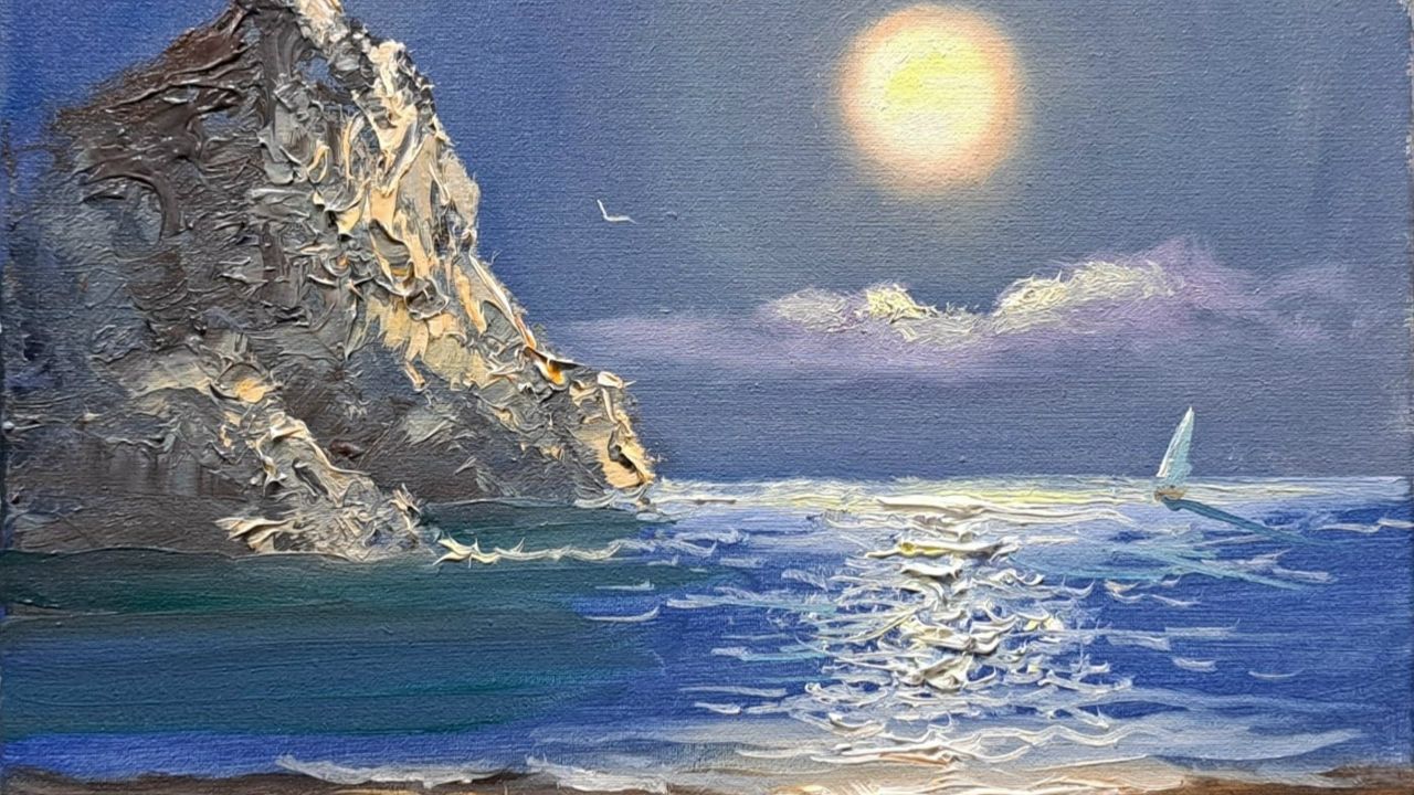 Морской пейзаж.Живопись маслом