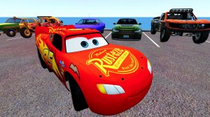 Молния Маквин против Пропасти! 🏎️💥 Прыжки и Аварии в BeamNG.drive