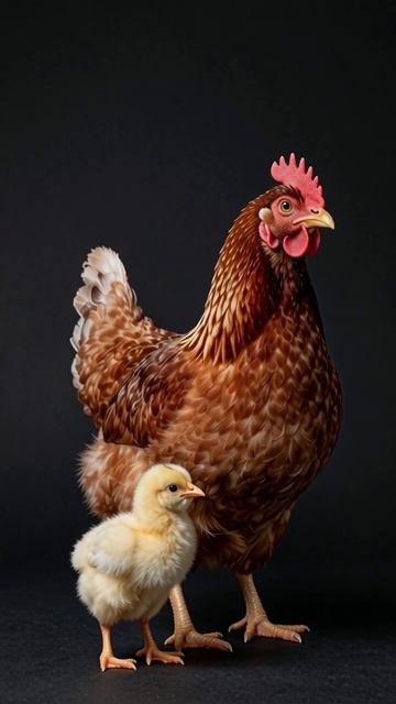 Курица и цыпленок: жизнь на ферме #курица #цыпленок #сельское_хозяйство