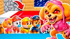 БЕЙБИ ЩЕНЯЧИЙ ПАТРУЛЬ ПРЯЧЕТСЯ от СКАЙ ПОД КРОВАТЬЮ в МАЙНКРАФТ МУЛЬТИК