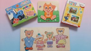 Тудей Тася. Распаковка. Пазлы Синий трактор, мишки, белочка, русский народные сказки.