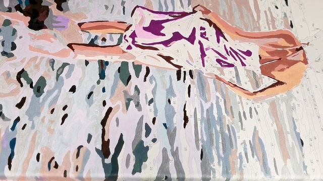 Раскрашивание картины по номерам Девушка на море Арт терапия. Видео 6
