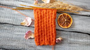 Узор из лицевых и изнаночные петель / вяжется быстро и просто / схема в видео.