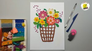 Как нарисовать пластилином корзину с цветами