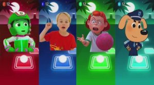 Шериф Лабрадор против Влада и Ники! 🐶 Щенячий патруль и Мэймей в музыкальной битве по плиткам 🎶🔥