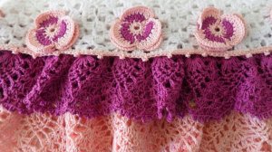 Красивая оборка для детского платья , вязание крючком