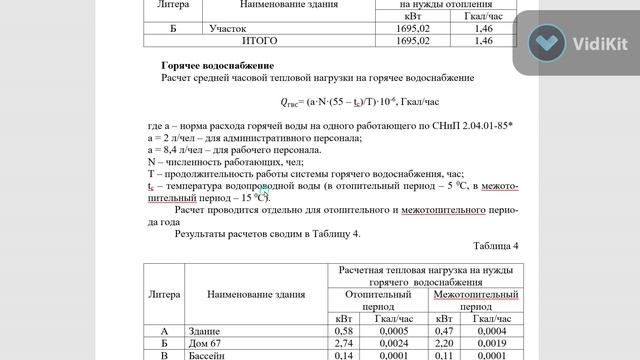 Расчет для котельной тепла и топлива