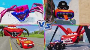 ЧЕЛОВЕК ПАУК МАШИНКА Против МОЛНИИ МАККУИНА 🏎️ ЭПИЧЕСКАЯ БИТВА Мультяшных МАШИНОК! (Кофен Дэнс)