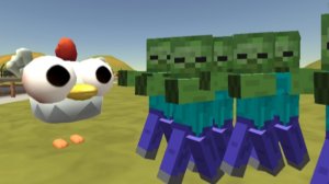 Мы с малышом построили базу от зомби в чикен Ган