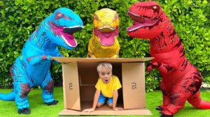 История спасения Криса и динозавра — весёлое приключение для детей !