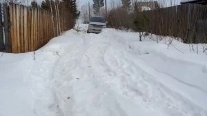 На легковушке по сугробам. Очень трудная дорога... март. Лепетан Мор Фильм.