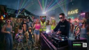 Рейв в деревне 24/7. Звёзды над головой, бас в груди. Кошачий продюсер и команда "рвут танцпол"