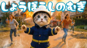 【Офисный котик Муги】Есть, сэр!! Репортаж из жизни Муги, который стал пожарным 🐱🚒